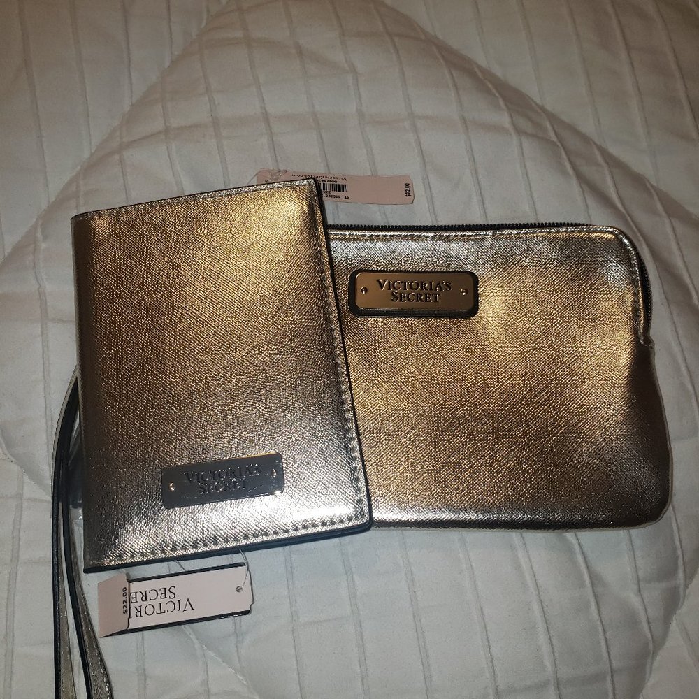 Victoria's Secret wristlet and passbook wallet